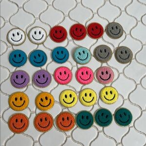 So many patches! Hearts, disco balls, letters, etc.